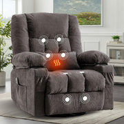 Heated Massage Swivel Rocker Recliner with Cup Holder & USB Port