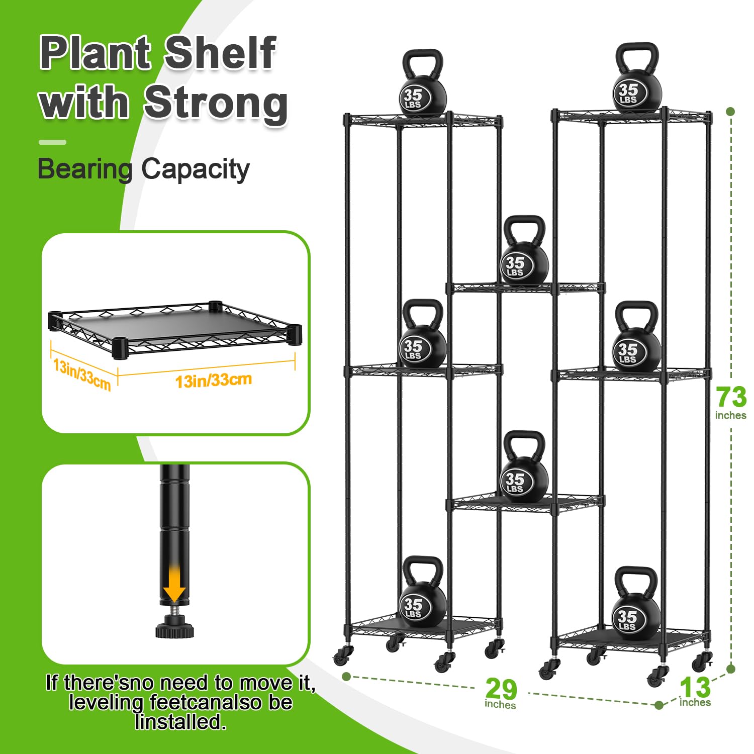 Metal Plant Stand with Grow Lights