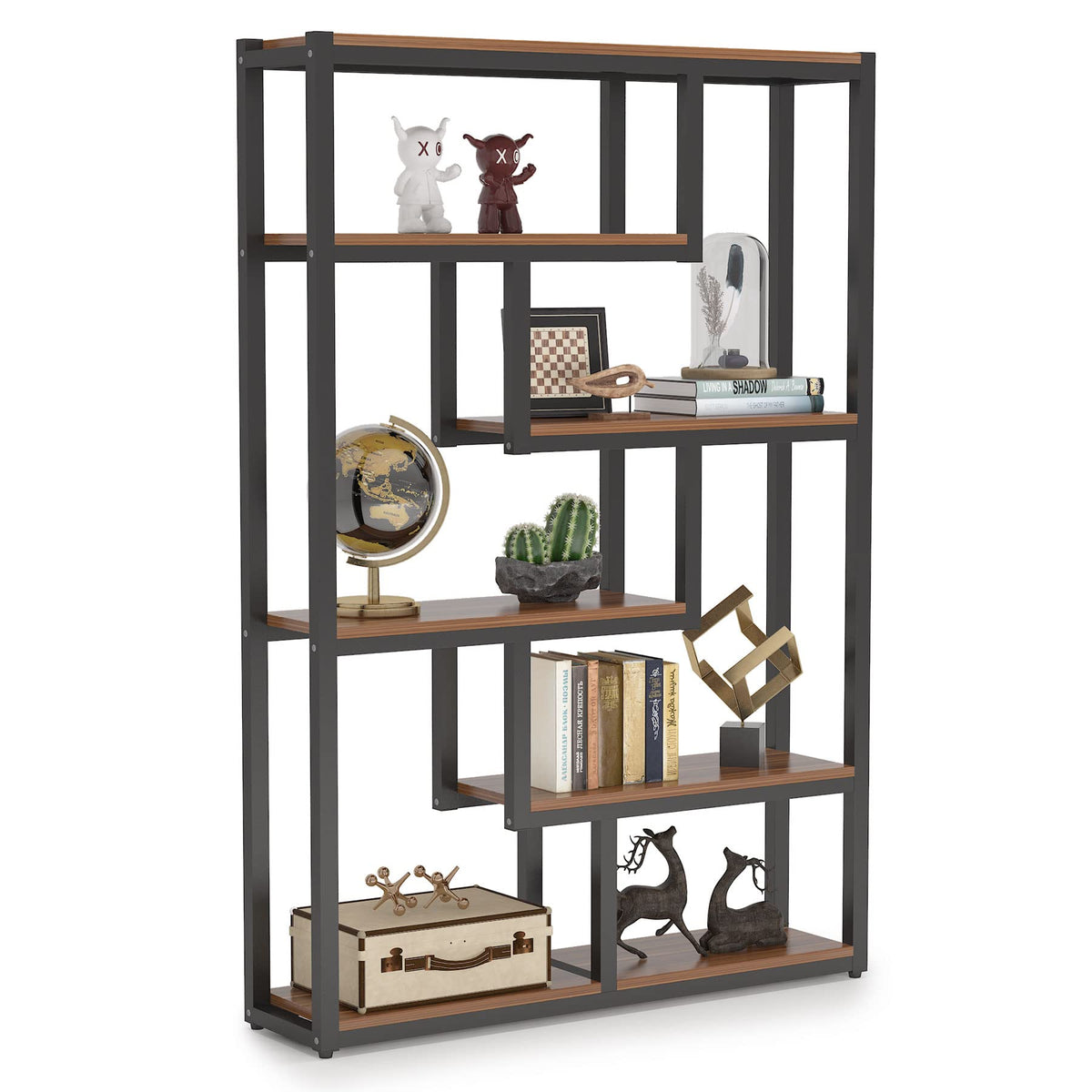 6-Tier Industrial Bookshelf