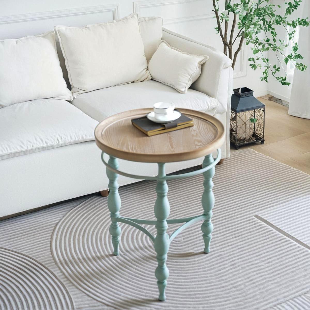 Round Wood End Table
