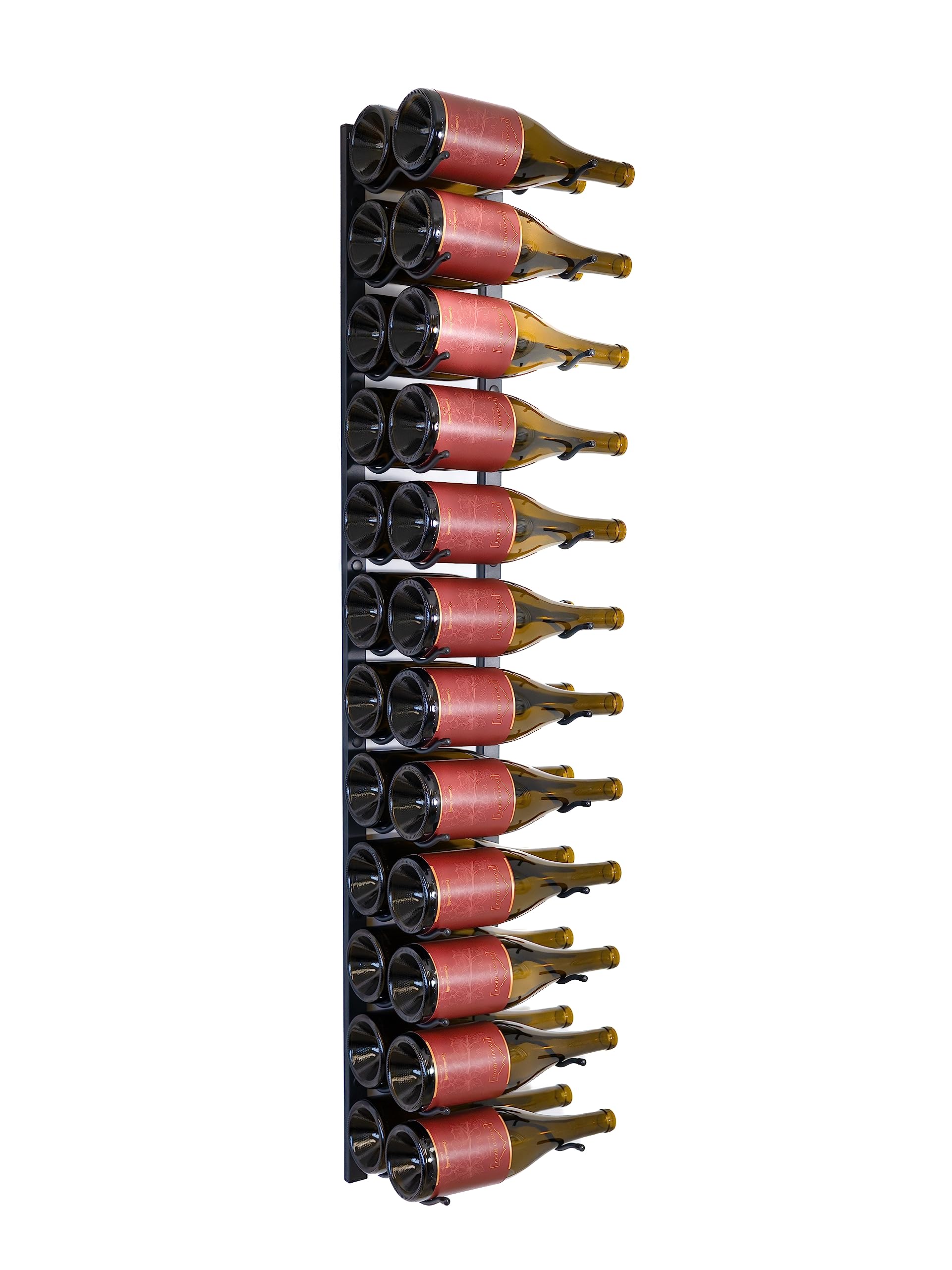 Jagged Ridge Wine Rooms - Premium Wall Mounted Metal Wine Rack - 24 Wine Bottles Holder - Modern Wine Rack, Matte Black - Space Saving for Home, Kitchen, Bar - Designed in Canada by Wine Enthusiasts