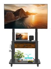 Rolling TV Stand with Drawer Storage