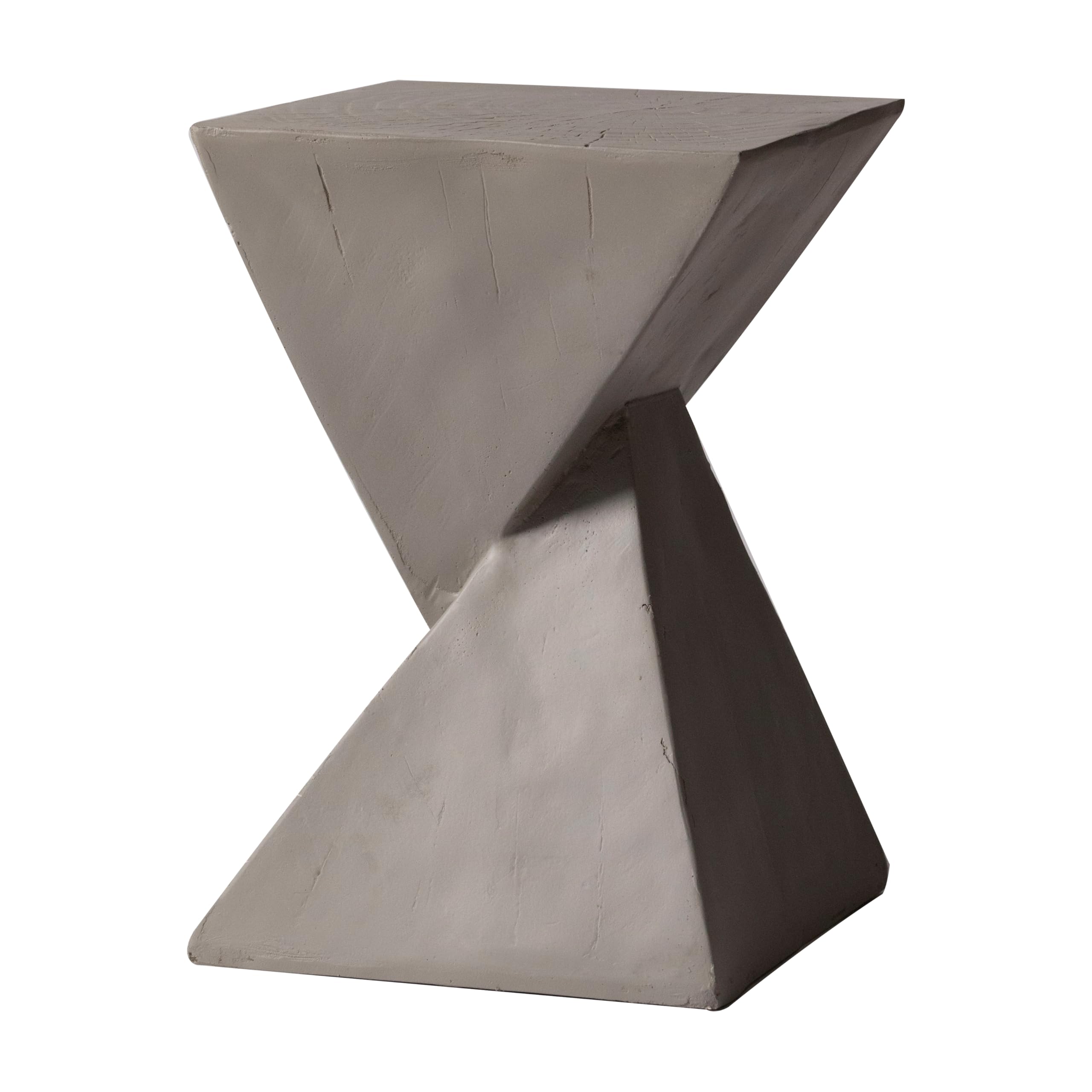 Twisted Fiberstone Side Table – Indoor & Outdoor Accent Stool