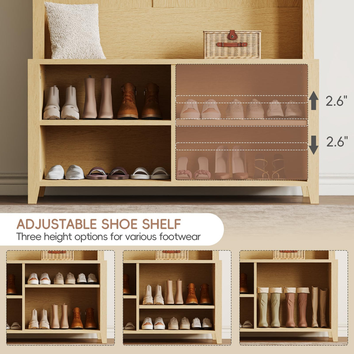 Arched Hall Tree with Shoe Storage