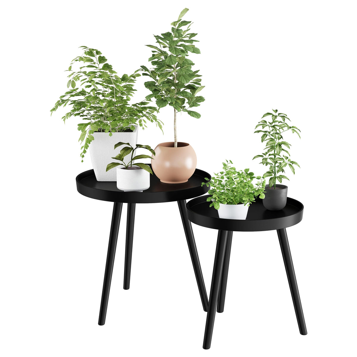 Black Nesting Side Tables, Set of 2