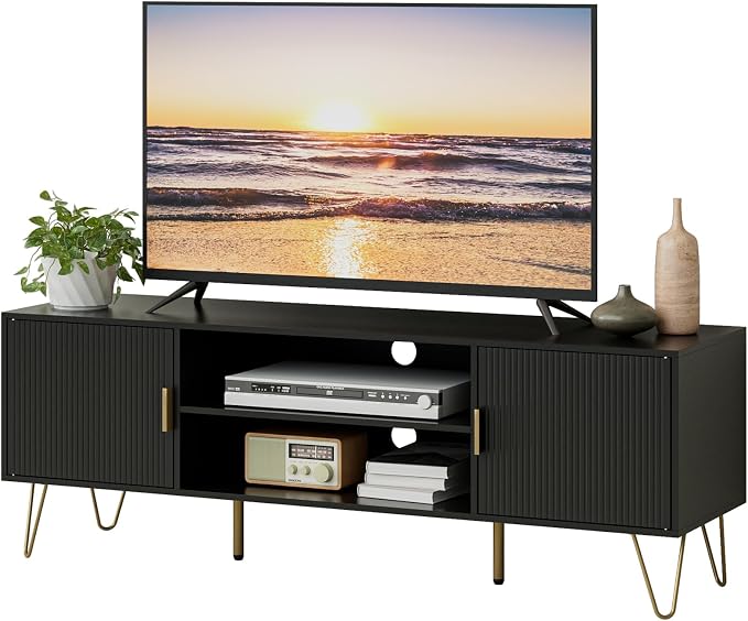 White TV Stand with Storage