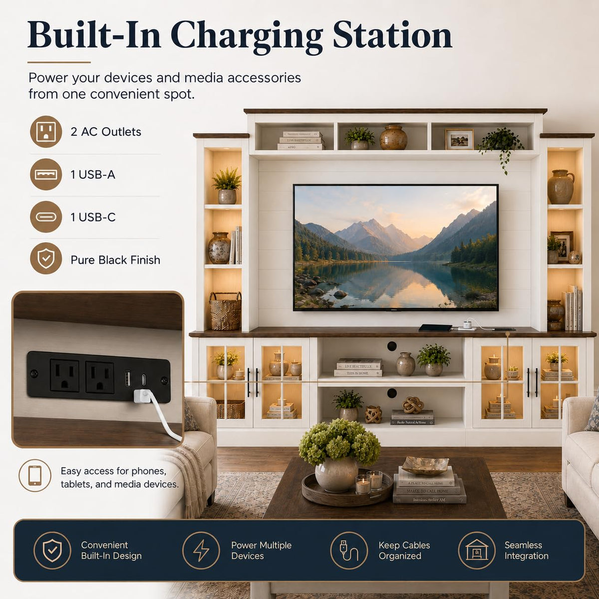 Farmhouse Fireplace Entertainment Center