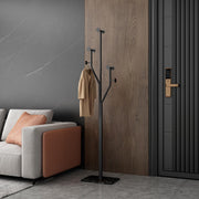 JIAYUEJU Freestanding Coat Rack Marble Base Coat Tree Heavy Duty(Black)
