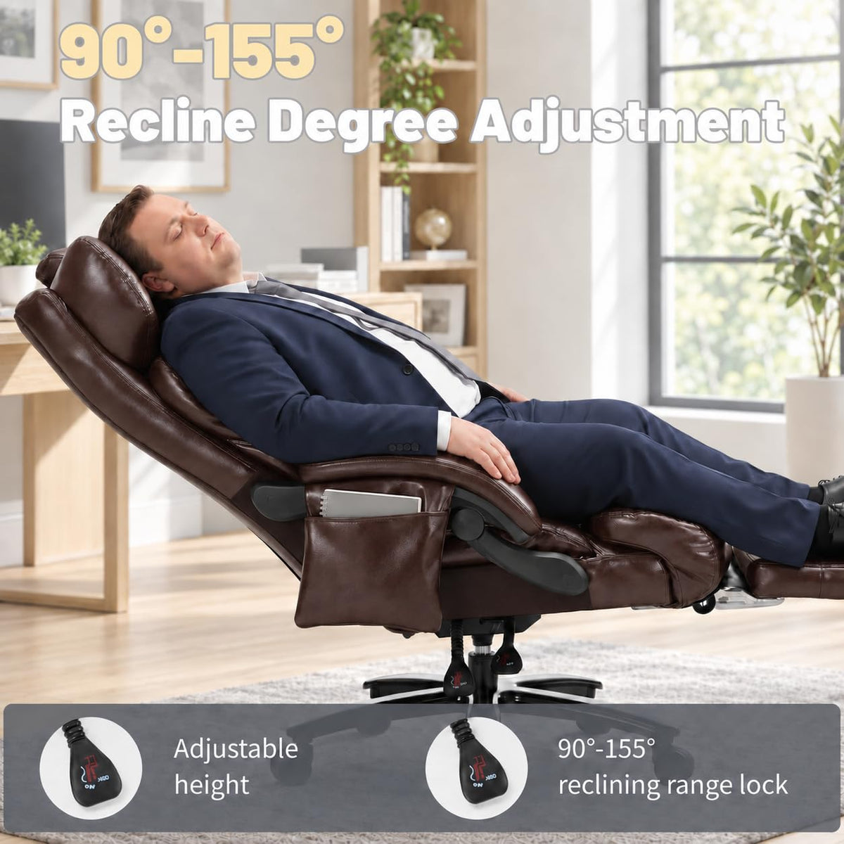 Niruvyn 800LBS Massage Big and Tall Reclining Office Chair with Footrest