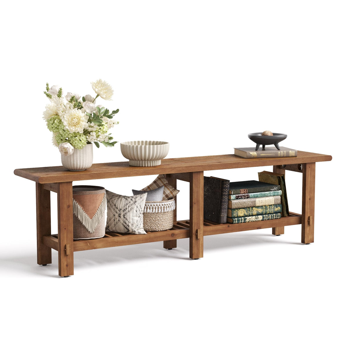 Pine Entryway Storage Bench