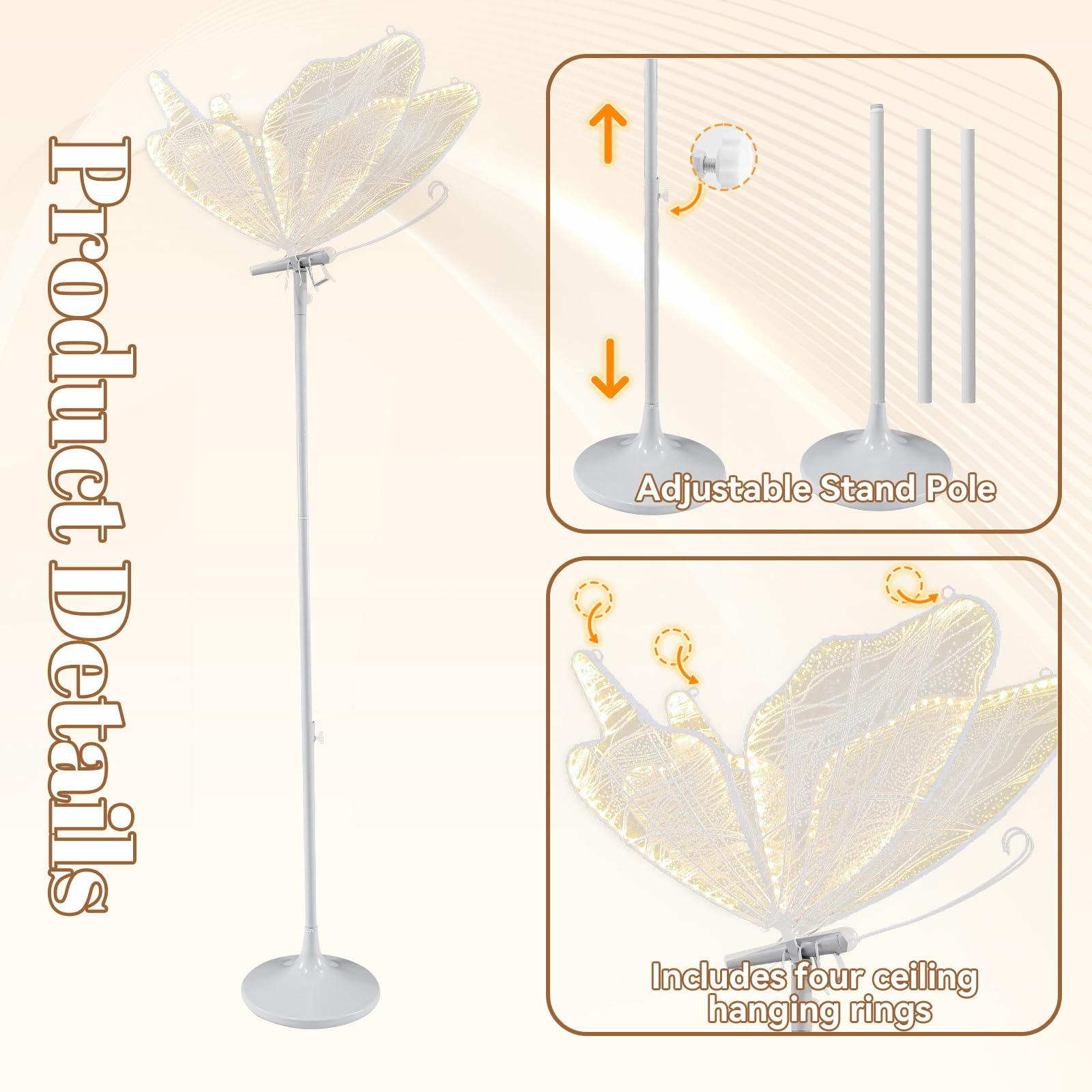 Butterfly Floor Lamp with 3 Color Settings