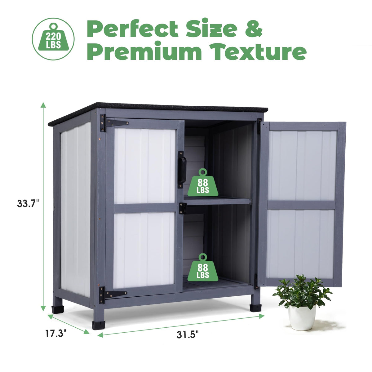 Gray Outdoor Storage Cabinet