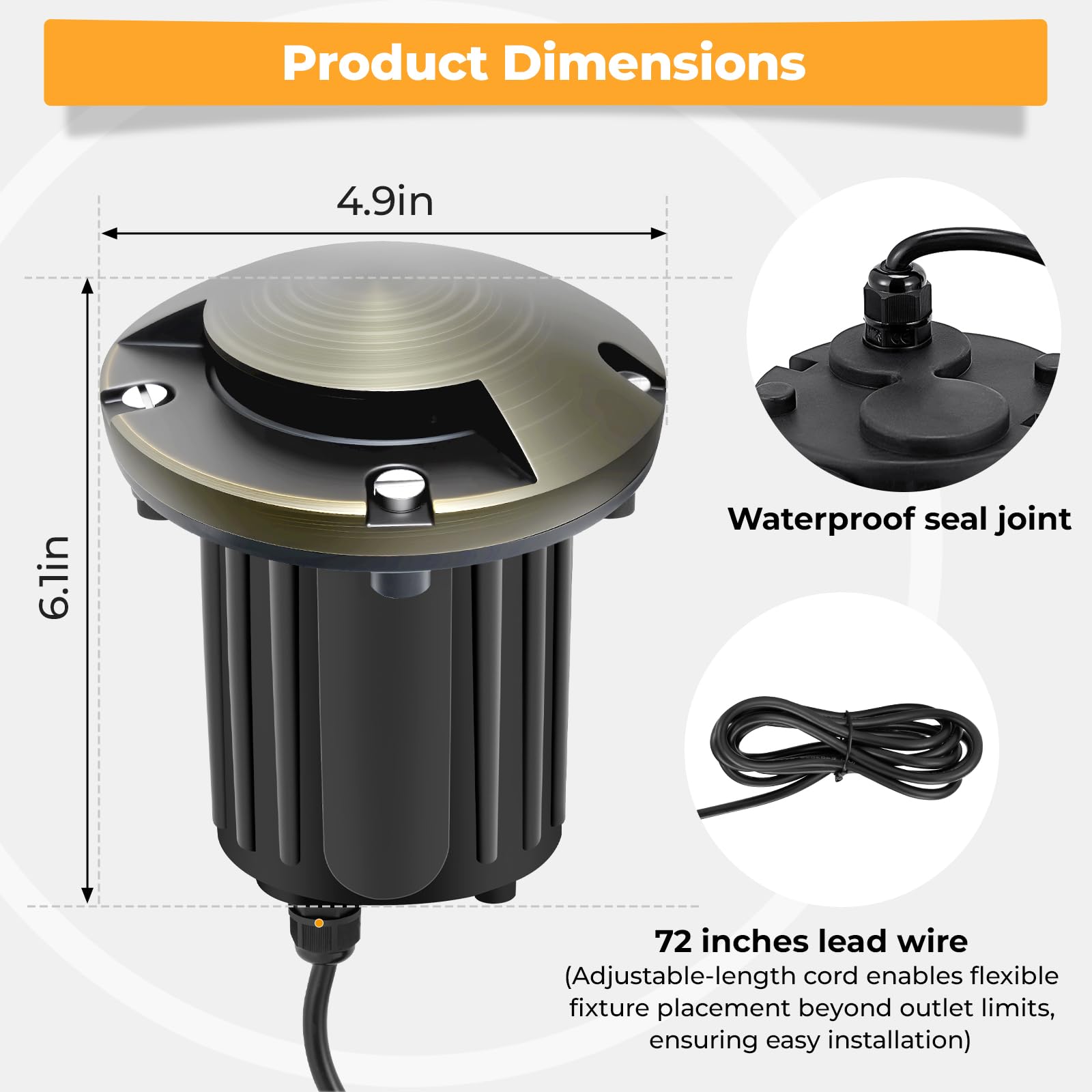 Brass Well Lights Outdoor 12V LED In-Ground Light – 12 Pack