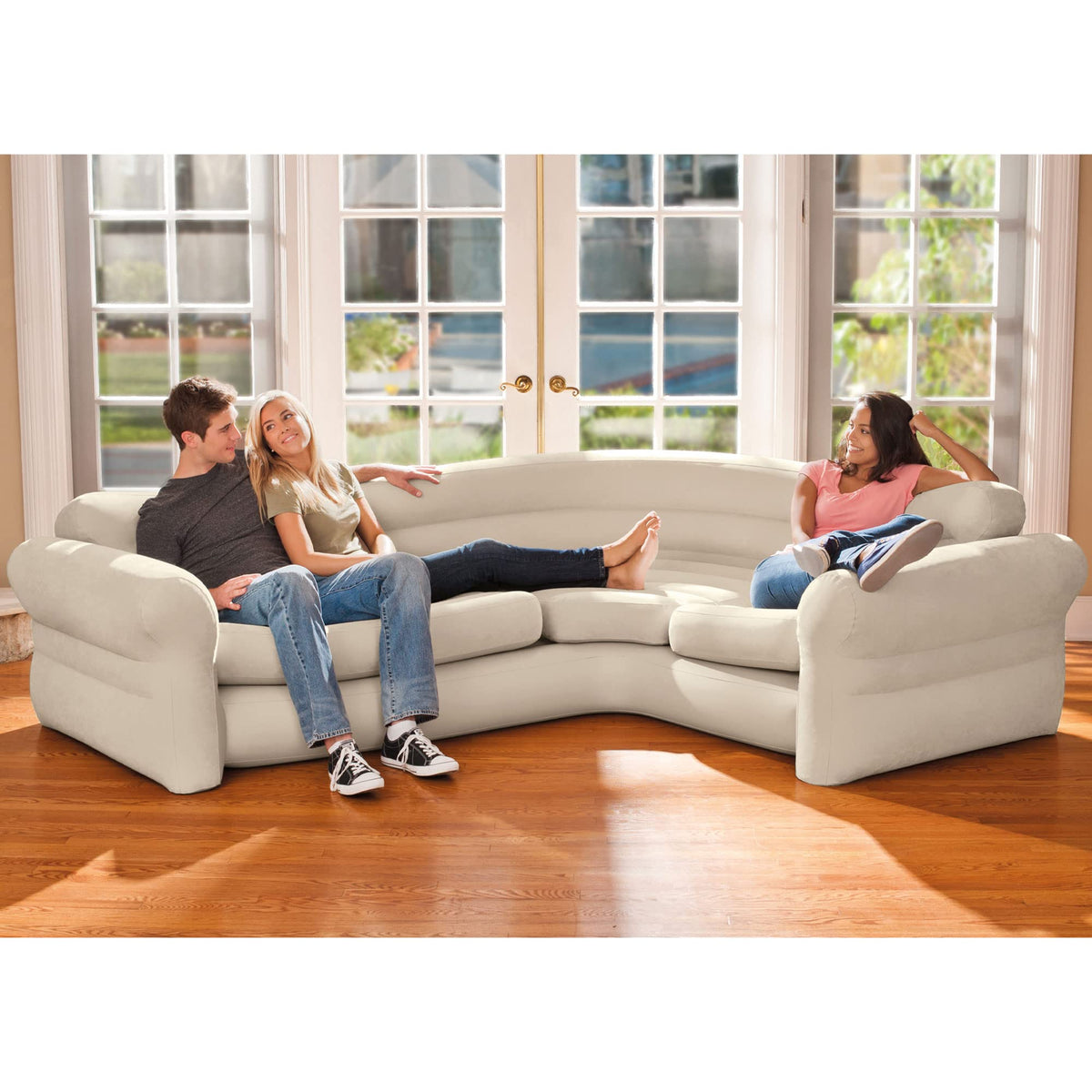 Intex Inflatable Corner Sofa, L-Shaped Couch Family Lounge