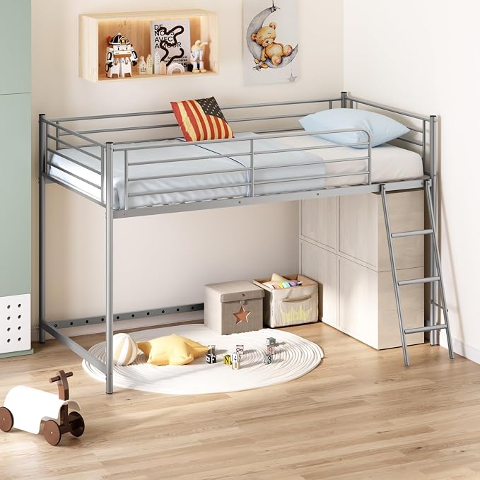 Twin Metal Low Loft Bed