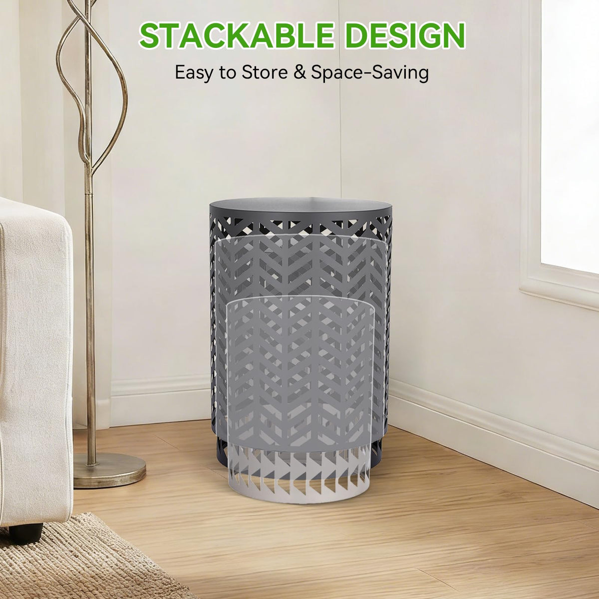 Metal Nesting Side Tables, Set of 3