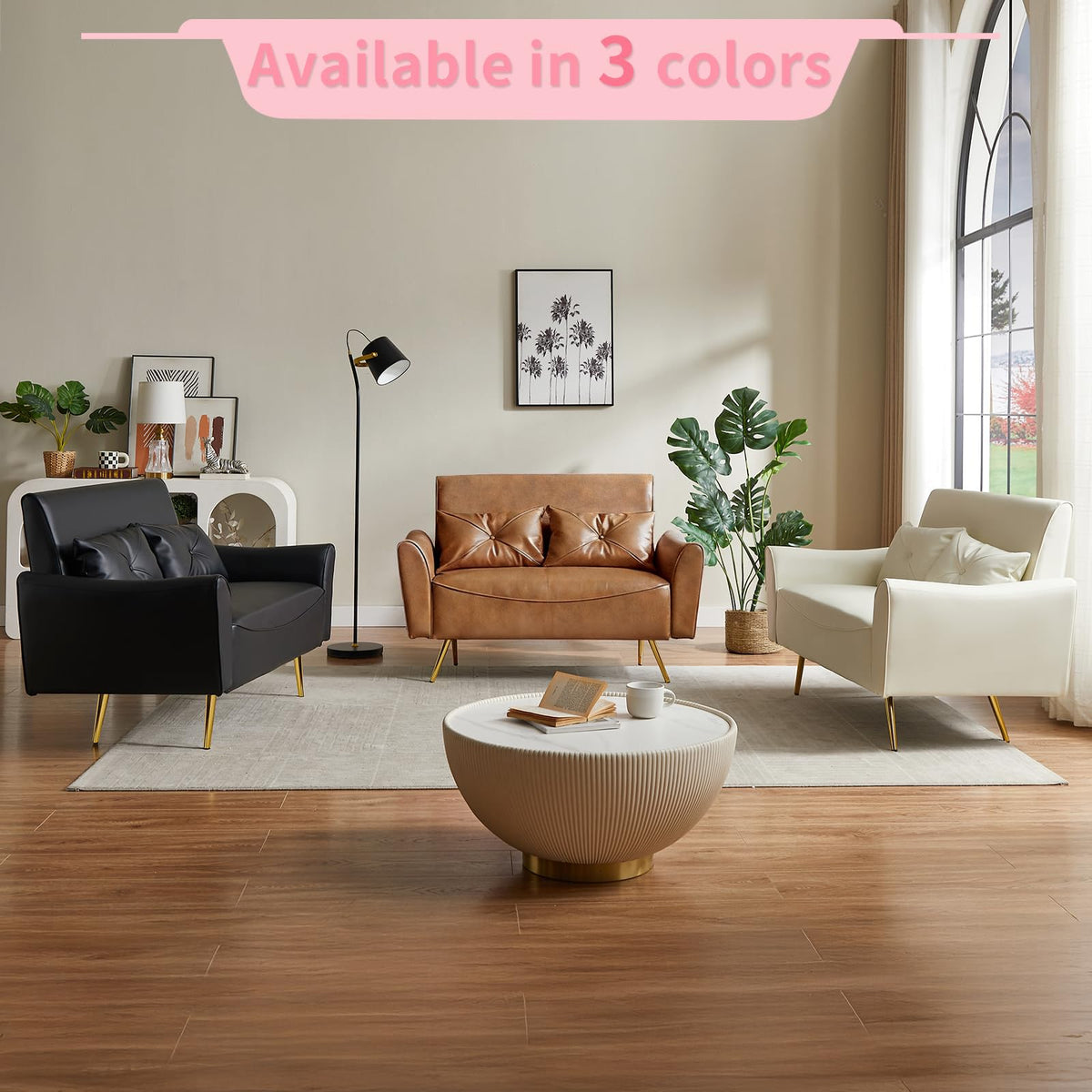 Faux Leather Loveseat