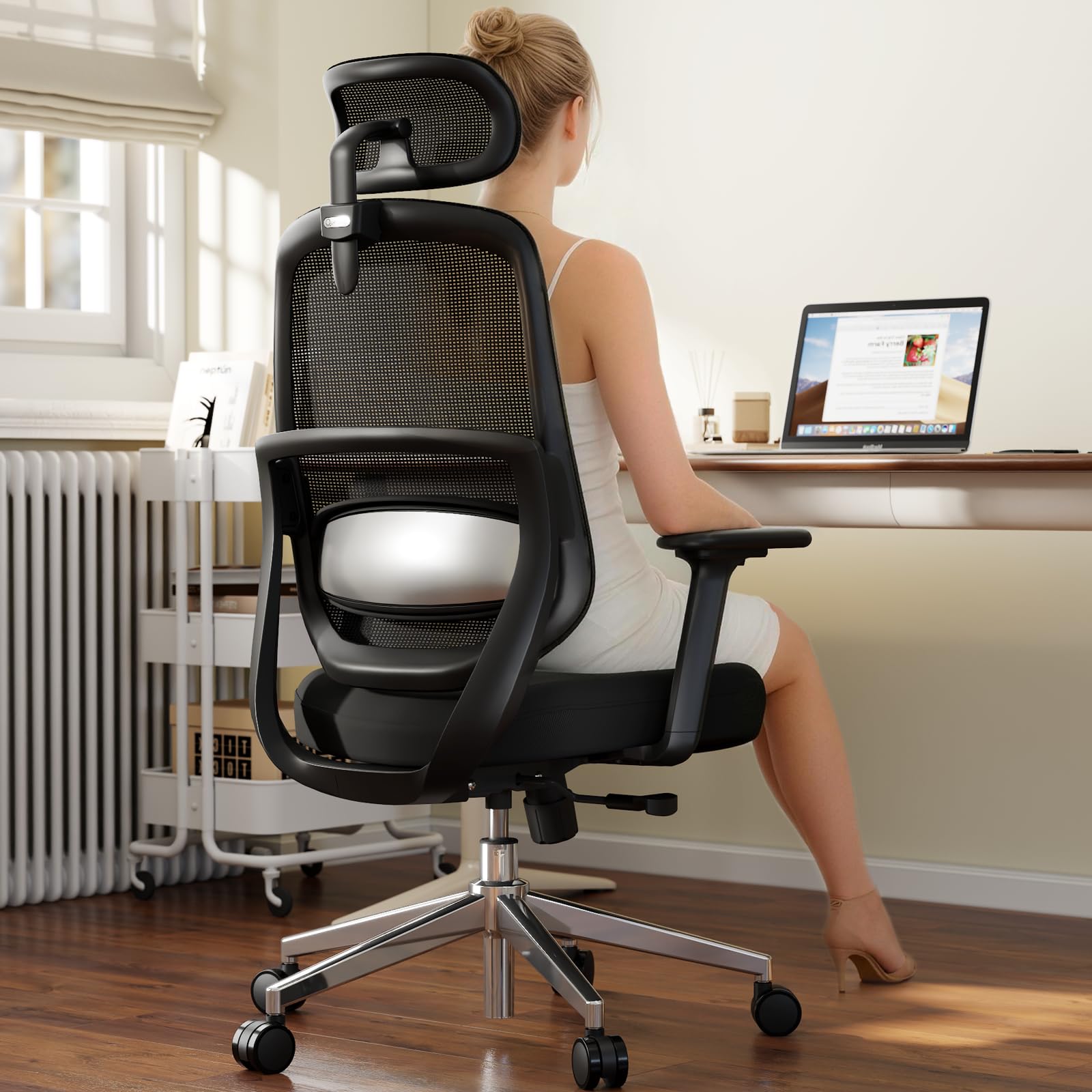 Ergonomic High-Back Office Chair with 3D Lumbar Support