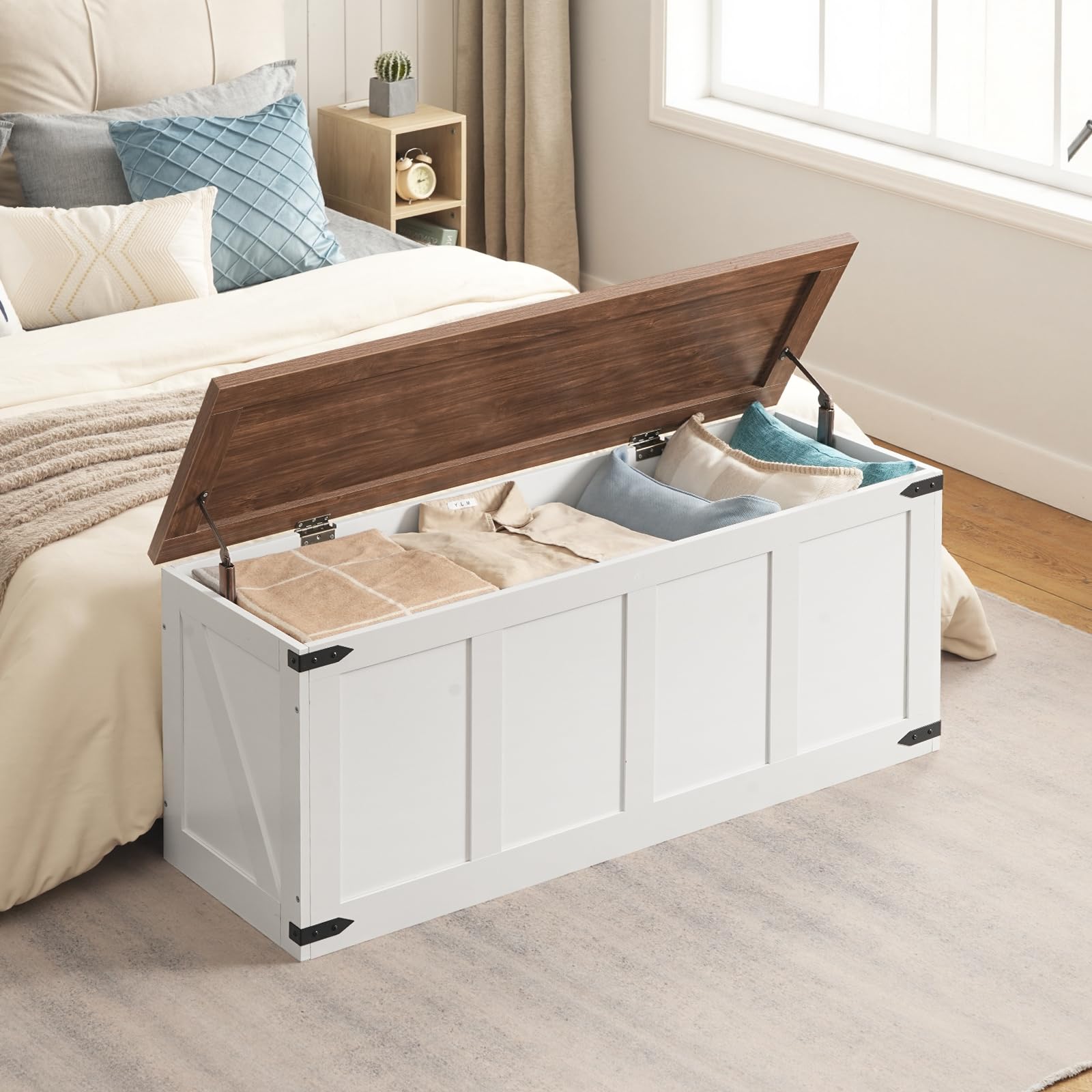 Storage Bench with Toy Box & Safety Hinges