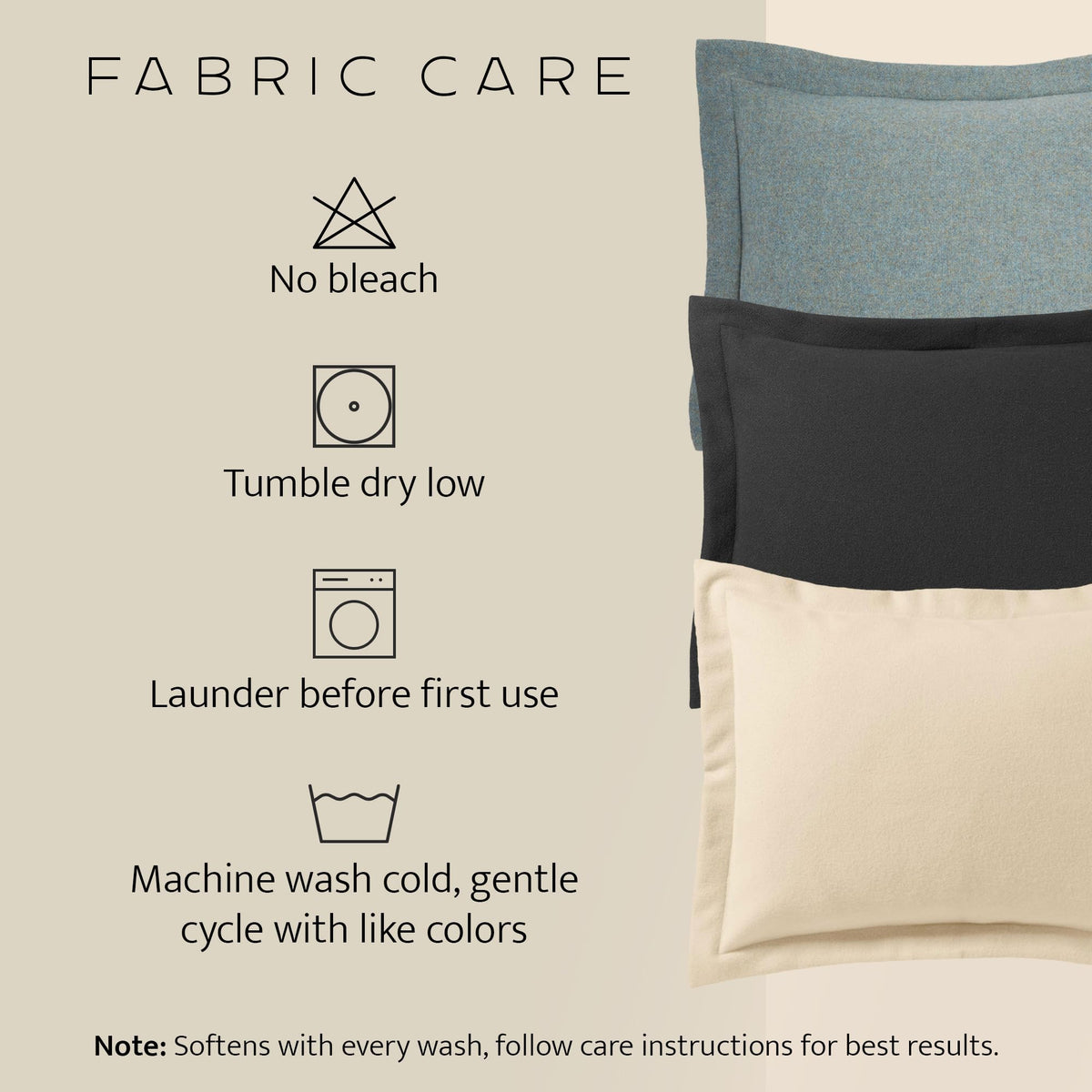 Charcoal Wool Pillow Sham