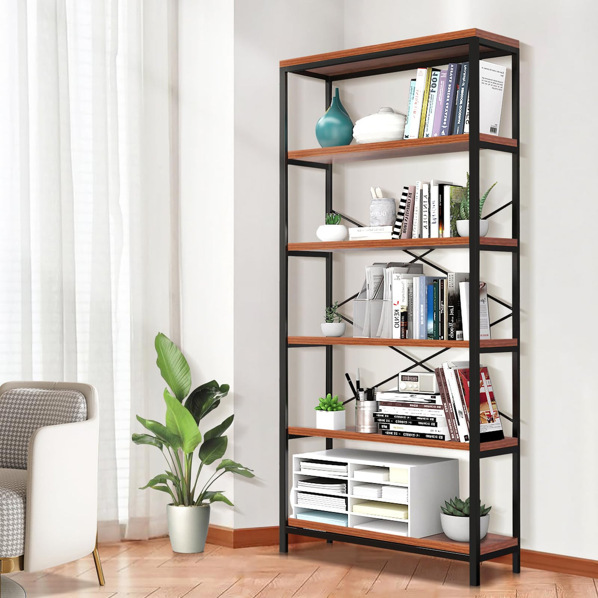 Rustic Industrial Bookshelf