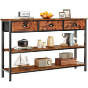 47" Console Table with 3 Drawers & Storage Shelves