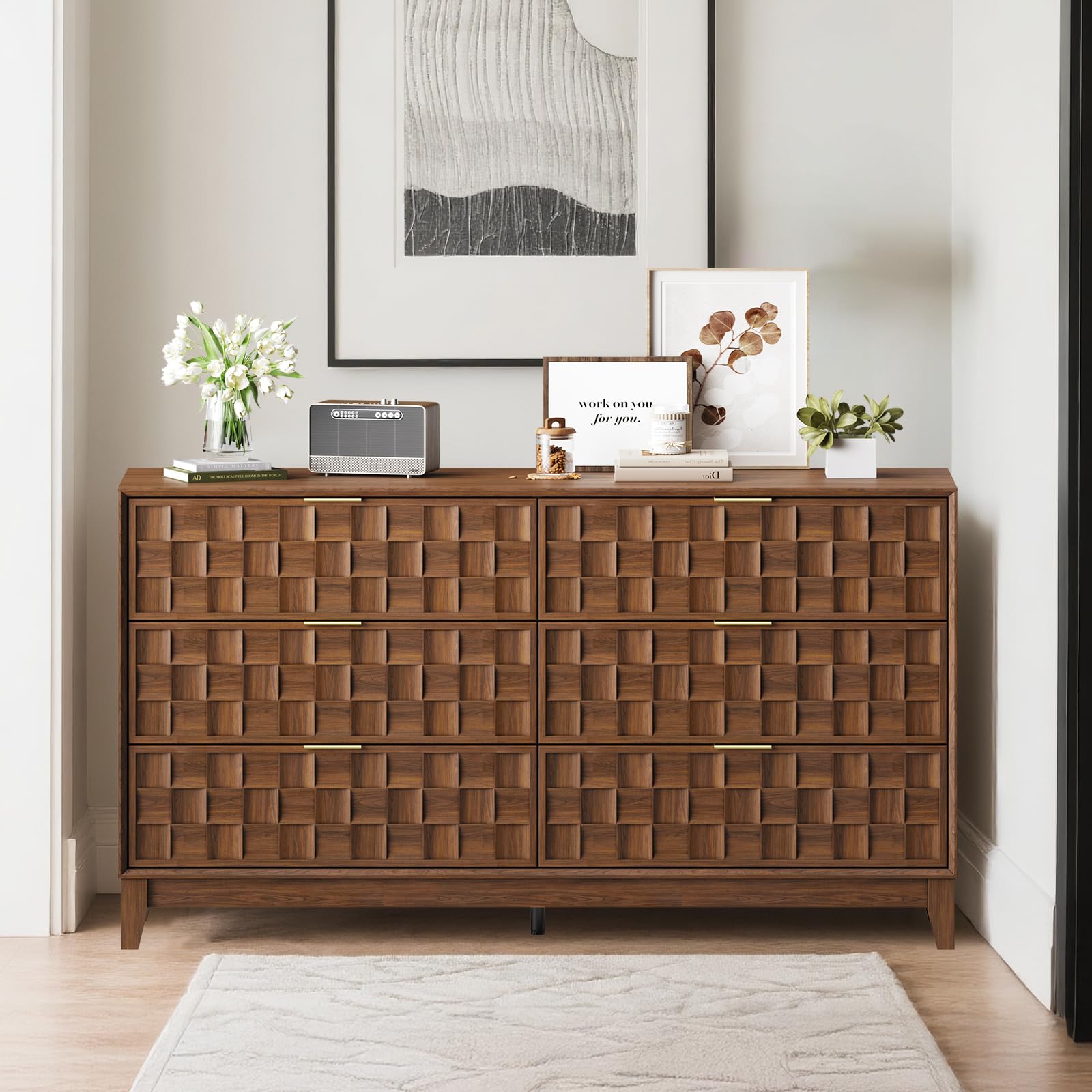 6-Drawer Fluted Dresser