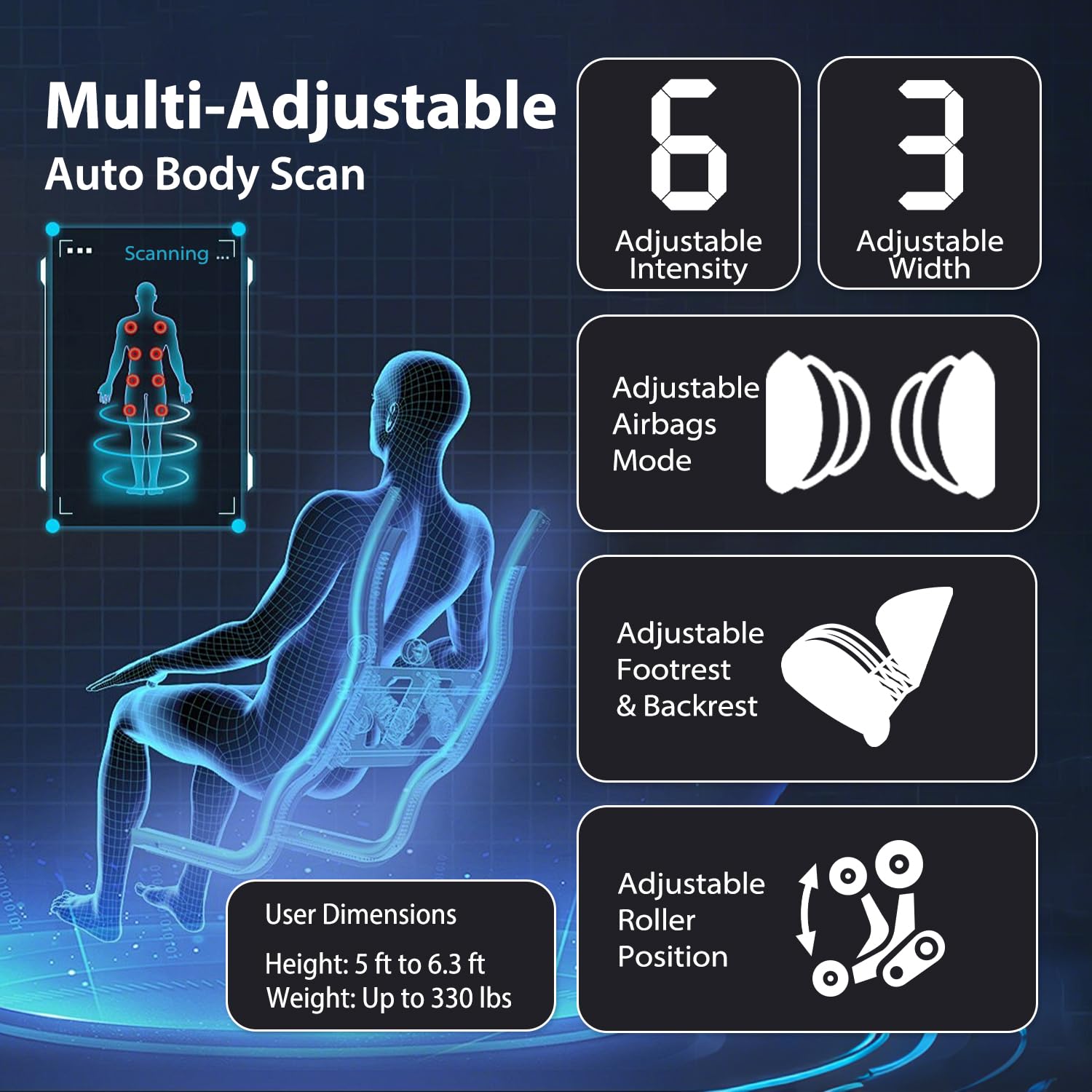 iBooMas 2026 Massage Chair Full Body, 5 Heating Zones for Daily Pain Relief, Zero Gravity 54'' SL-Track, Body Scan, 18 Auto & Manual Modes, Foot Roller, Thai Stretch, Airbags (Black & Brown)