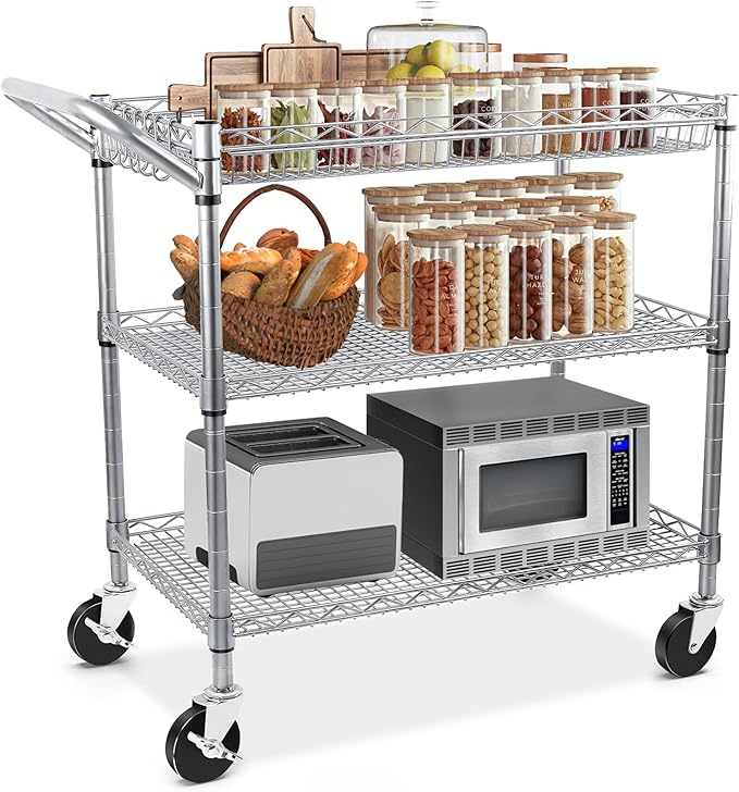 3-Tier Rolling Utility Cart with Wheels