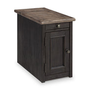 Signature Design by Ashley Narrow Chairside End Table, USB & Outlets