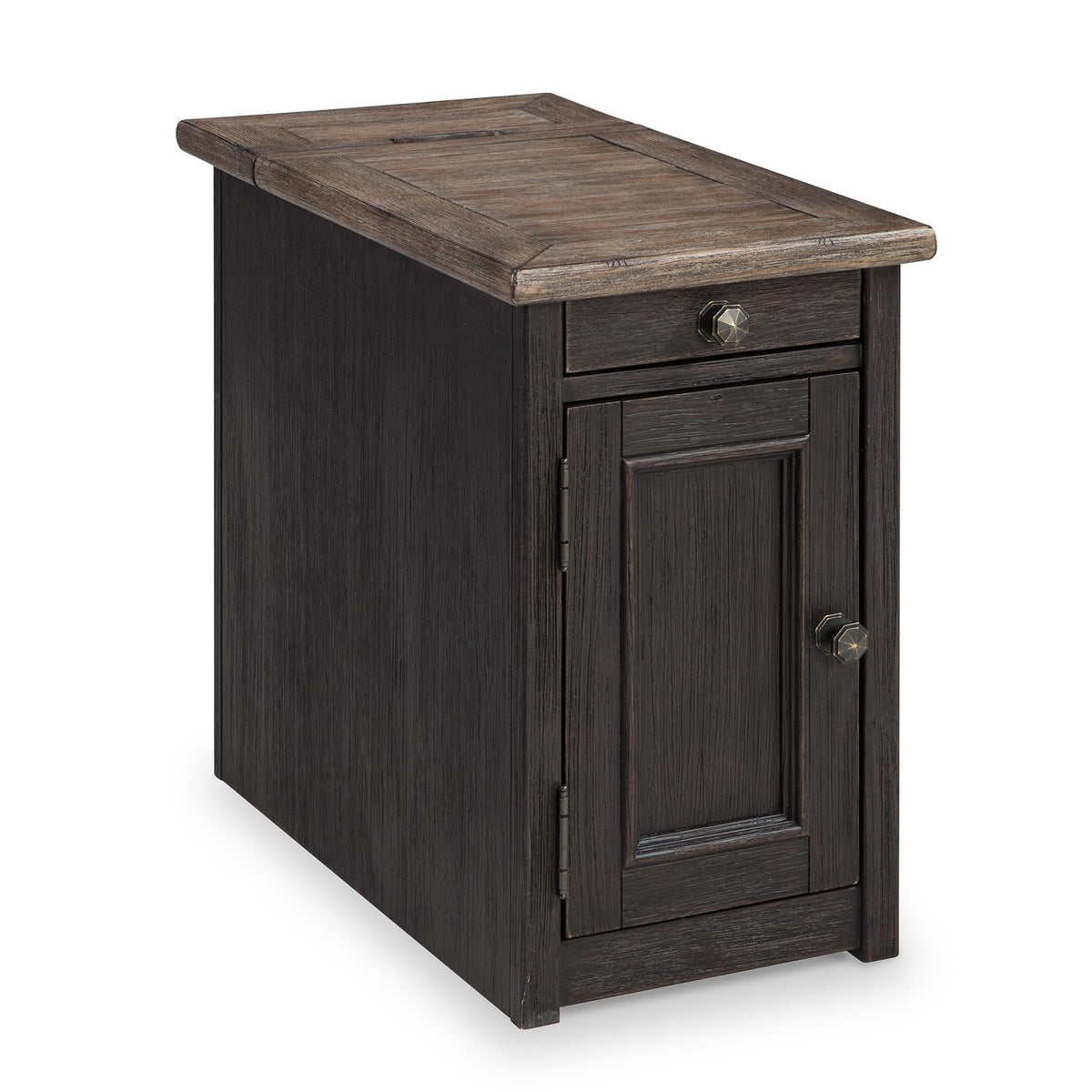 Signature Design by Ashley Narrow Chairside End Table, USB & Outlets