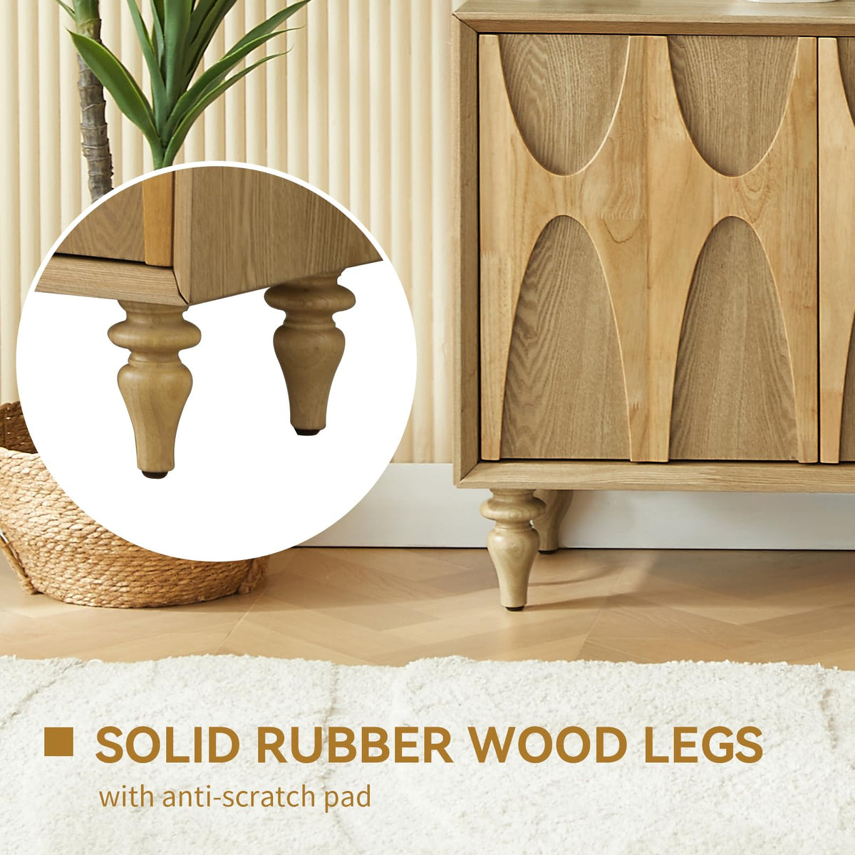 Mid-Century Sculpted Door Sideboard