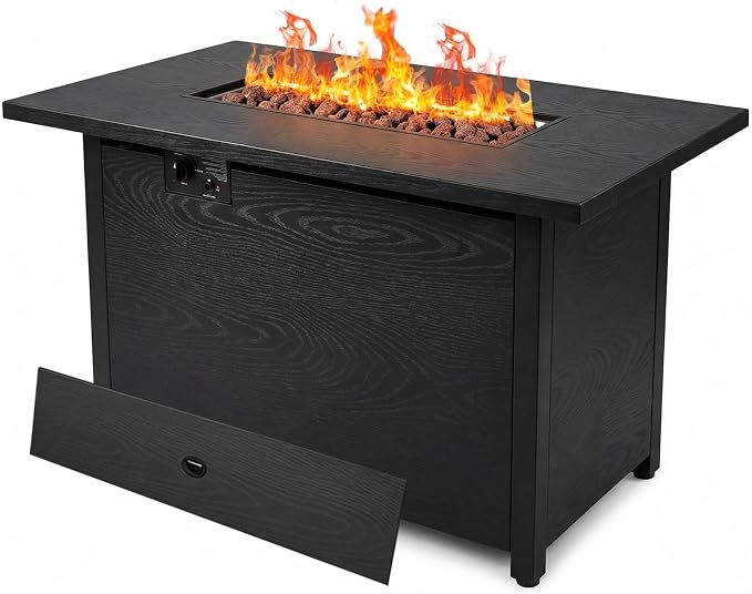 Wicker Propane Fire Pit Table