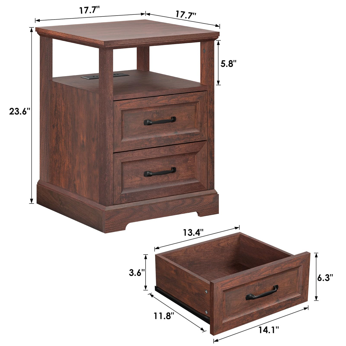 Farmhouse Charging Nightstand