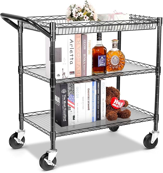 3-Tier Rolling Utility Cart with Wheels