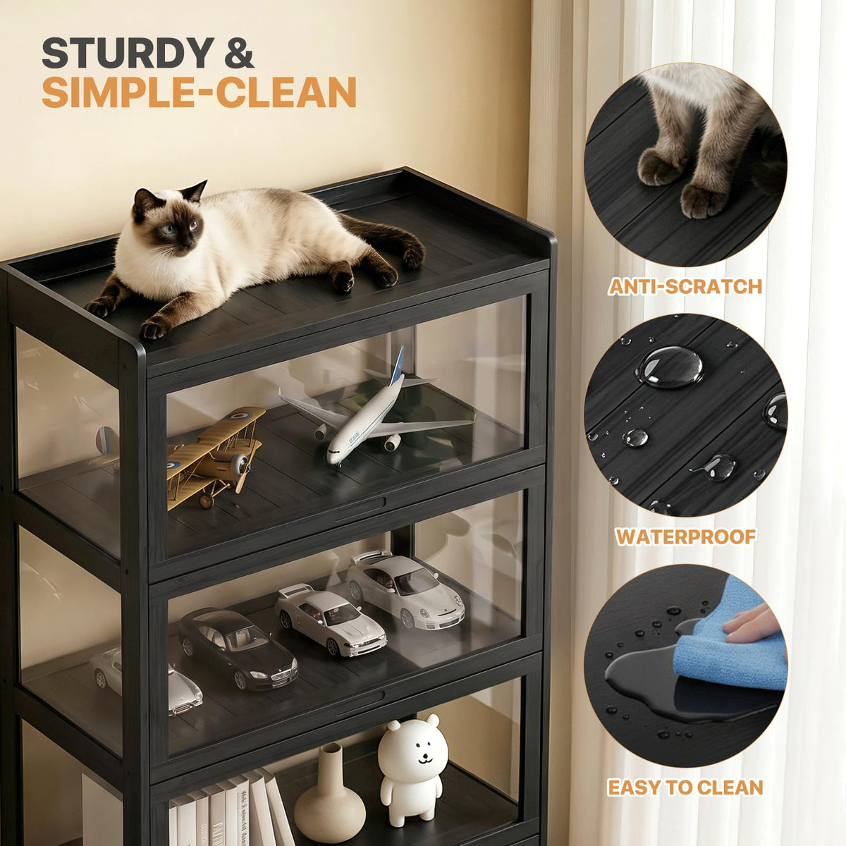 Bamboo Acrylic Display Cabinet