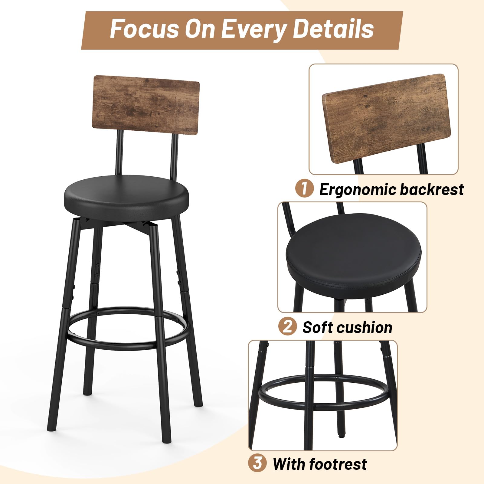 5-Piece Counter Height Bar Table Set