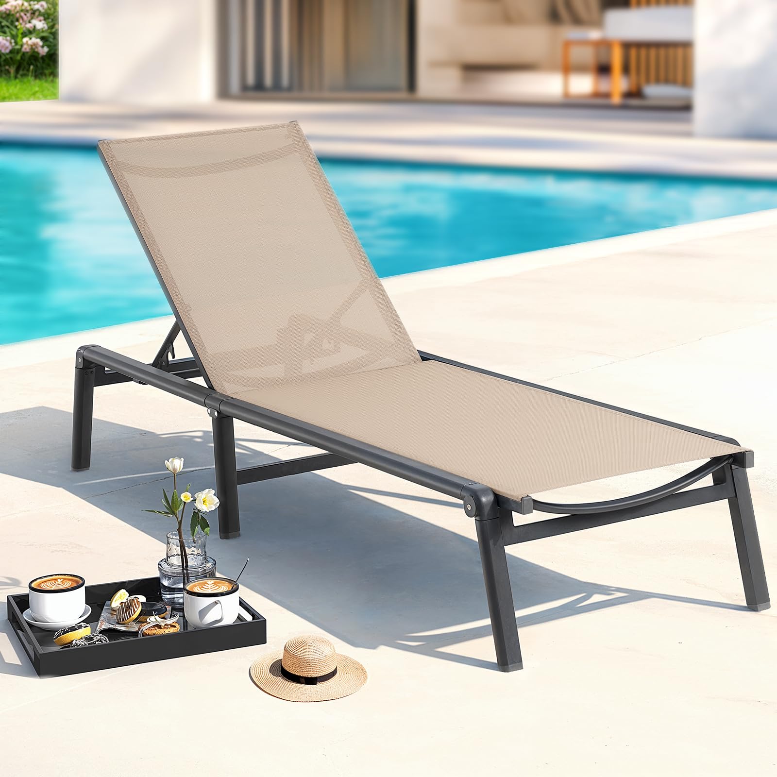 Folding Aluminum Chaise Lounge Chair
