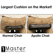 Master Massage Apollo Extra Large Size Portable Massage Chair-Lightweight Aluminum Tattoo Foldable-Sitting Posture Folding Massage Chair-with Larger Cushions and Wheels Bag-in Black