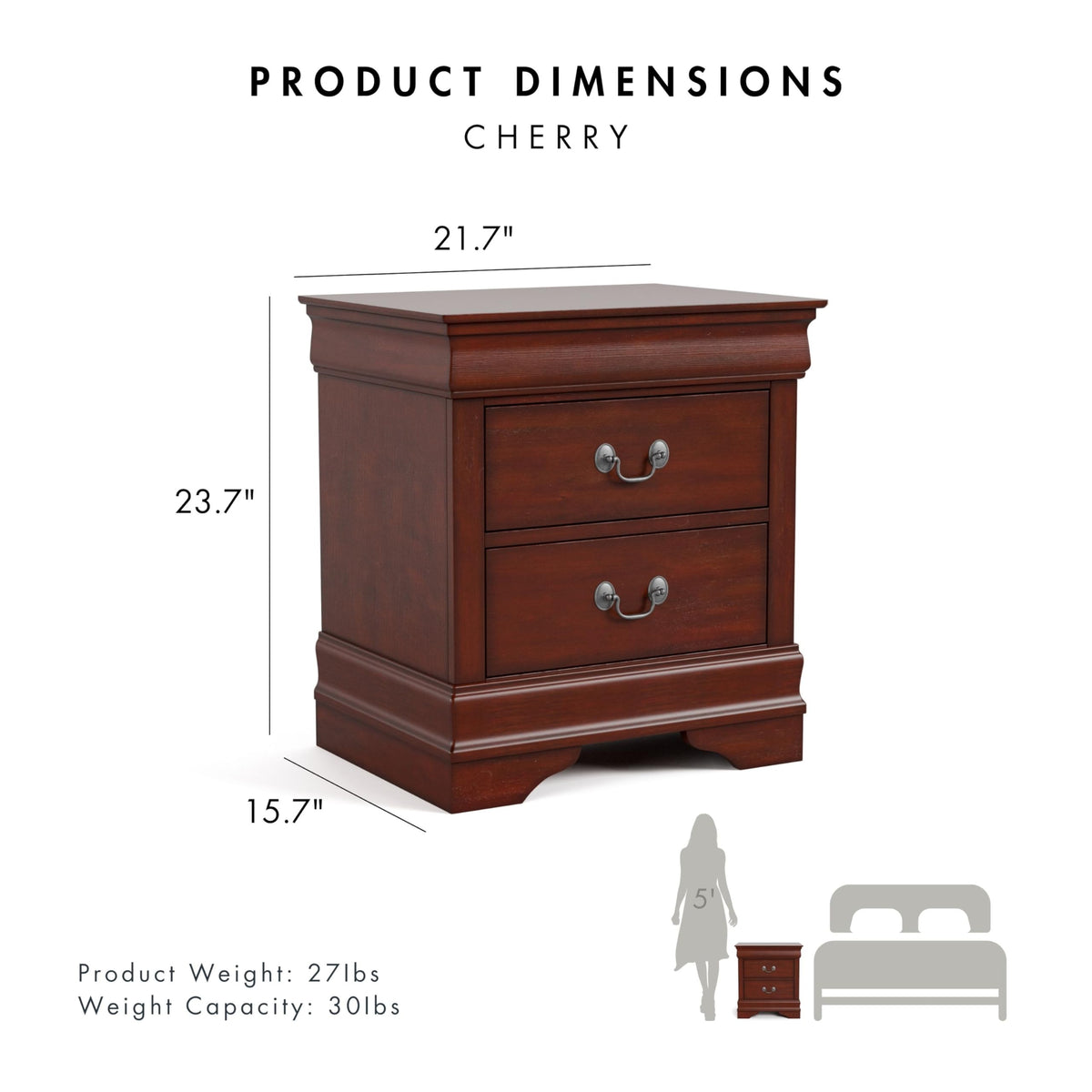 Traditional Two-Drawer Nightstand