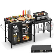Portable Foldable Grill Table with Storage