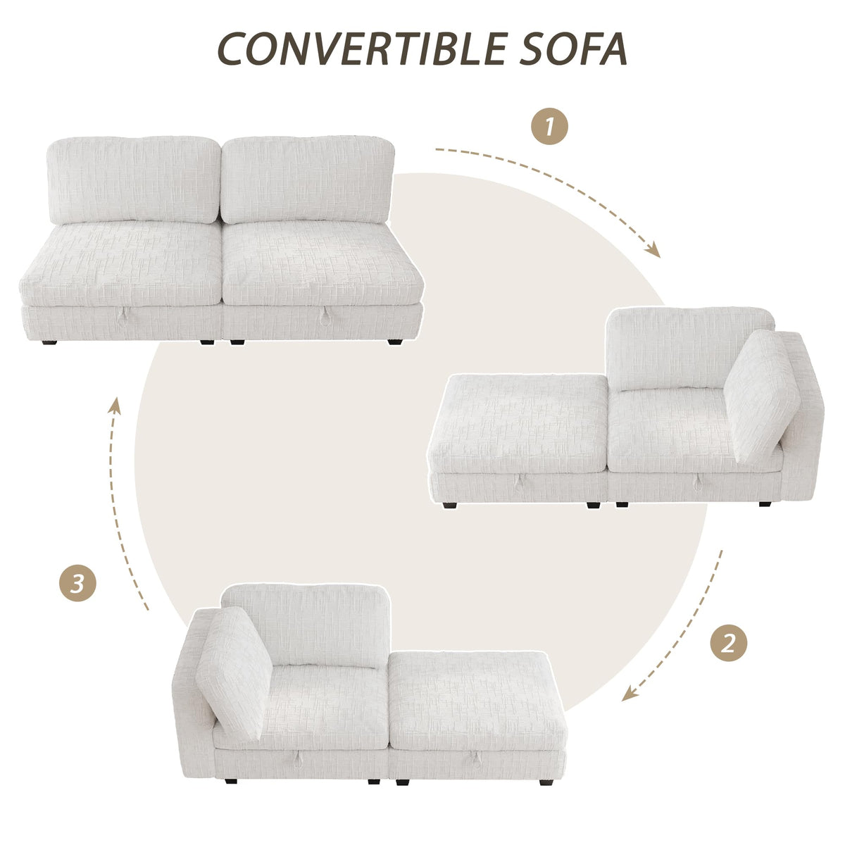 ERYE Comfy Chenille Upholstered Reversible Storage Chaise Lounge Indoor for Living Room Bedroom,Modern Single Chaise Lounge Leisure Recliner Sofa Daybed with Seat Storage
