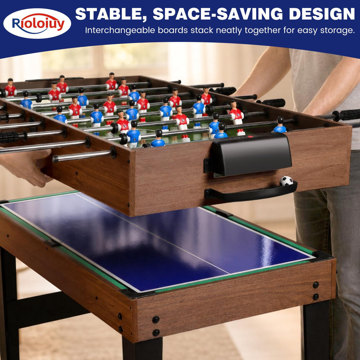 12-in-1 Game Table - 48" Combo Game Table, Ping Pong Table, Foosball Table, Air Hockey Table, Pool Table - Sports Arcade Games with Accessories - Ideal for Game Rooms and Family Game Nights!