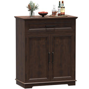 REDAYFUR Kitchen Storage Cabinet with Drawer, Buffet Cabinet with Storable Door, Modern Floor Sideboard, Cherry Freestanding for Kitchen