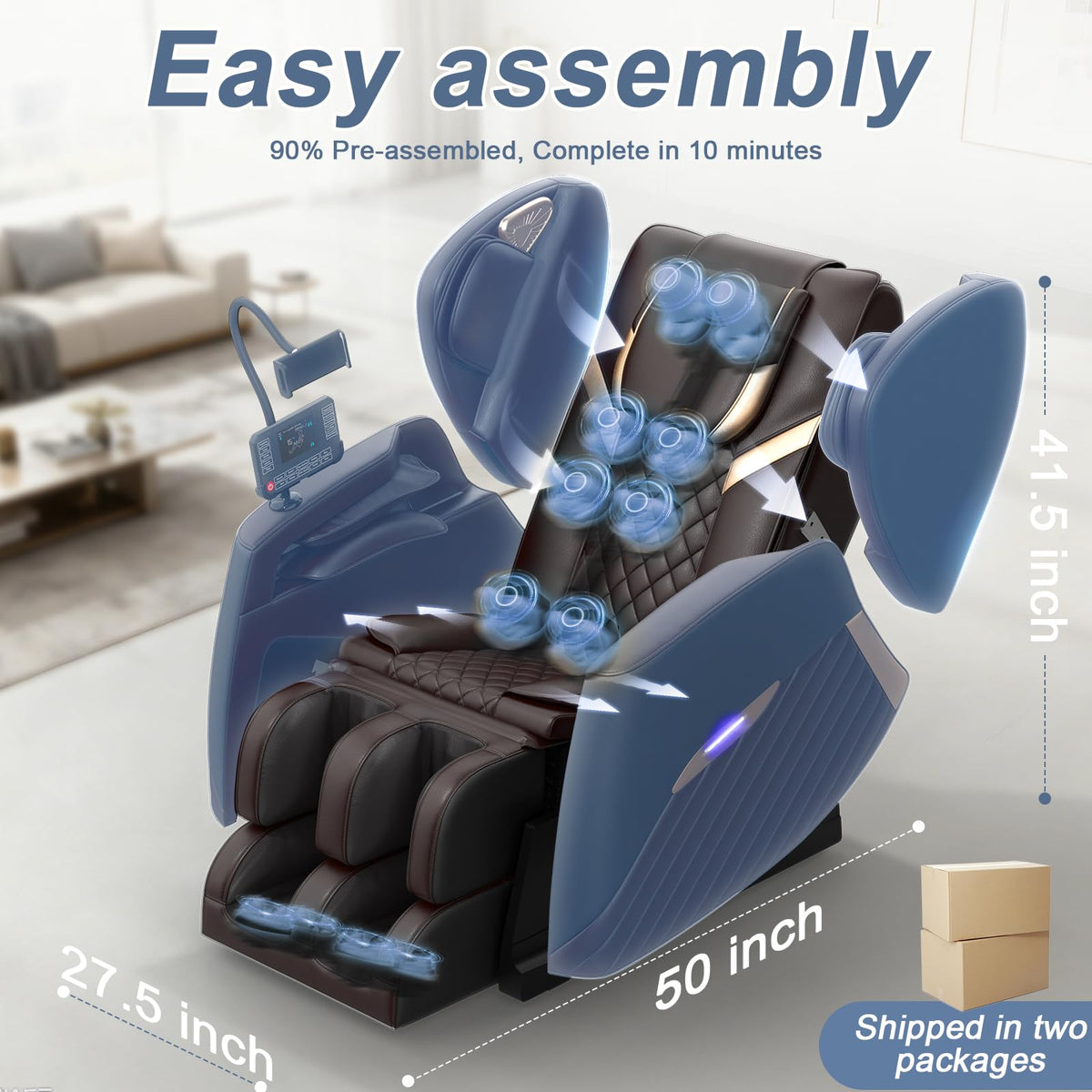 Srfzluxy Zero Gravity Massage Chair Full Body Recliner, 14 Fixed Rollers