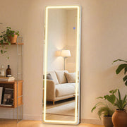 LED Full Length Floor Mirror with Dimming & 3-Color Lighting