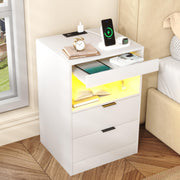 LED Nightstand with Charging Station