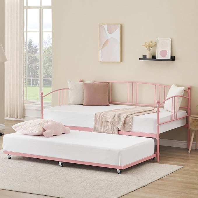 Twin Metal Daybed with Pop-Up Trundle