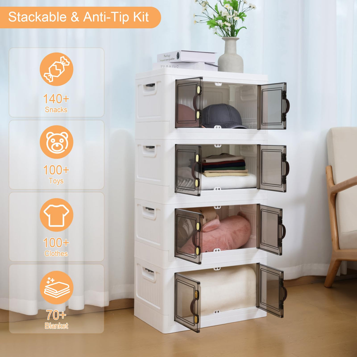 Stackable Folding Storage Cabinet