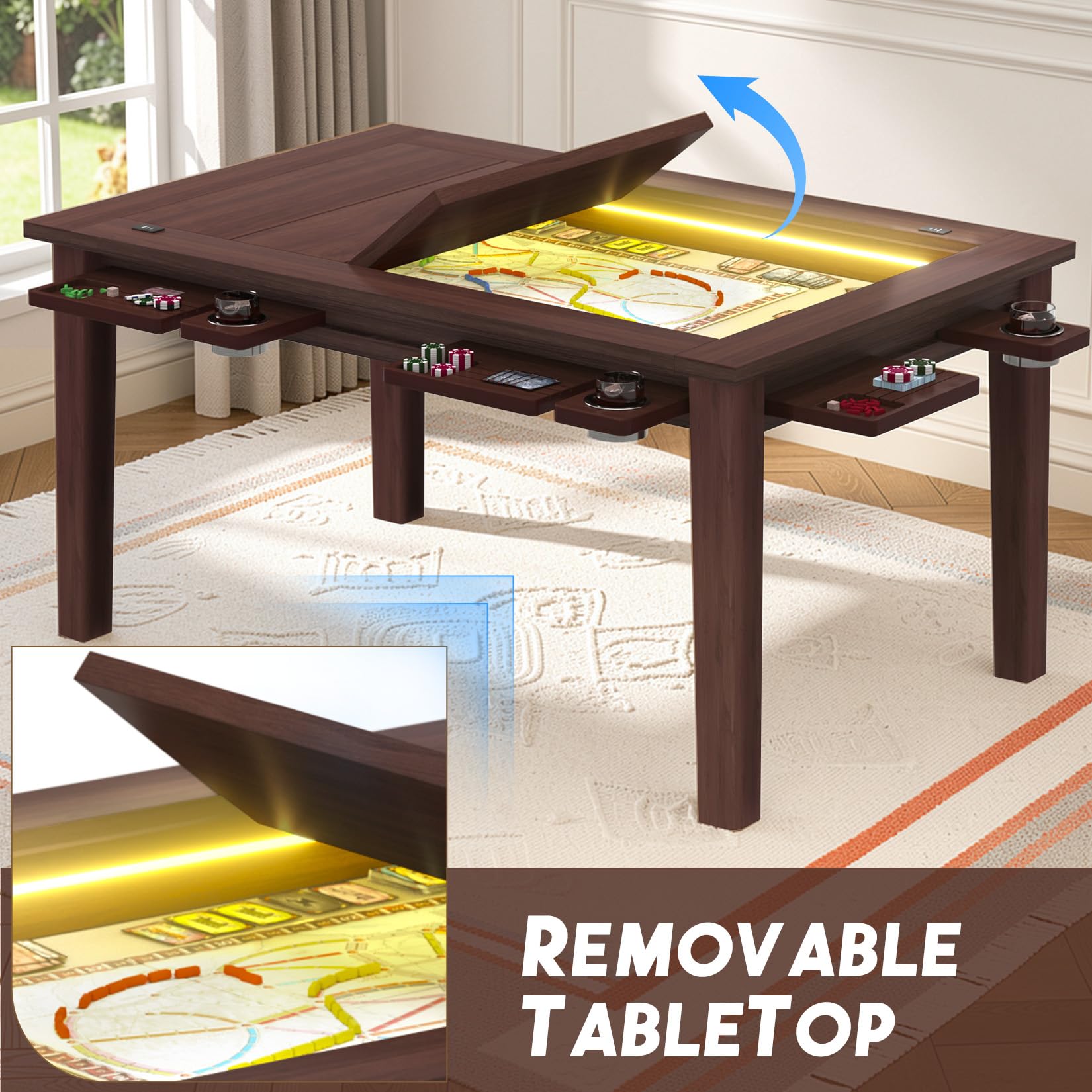 2-in-1 LED Board Game & Dining Table